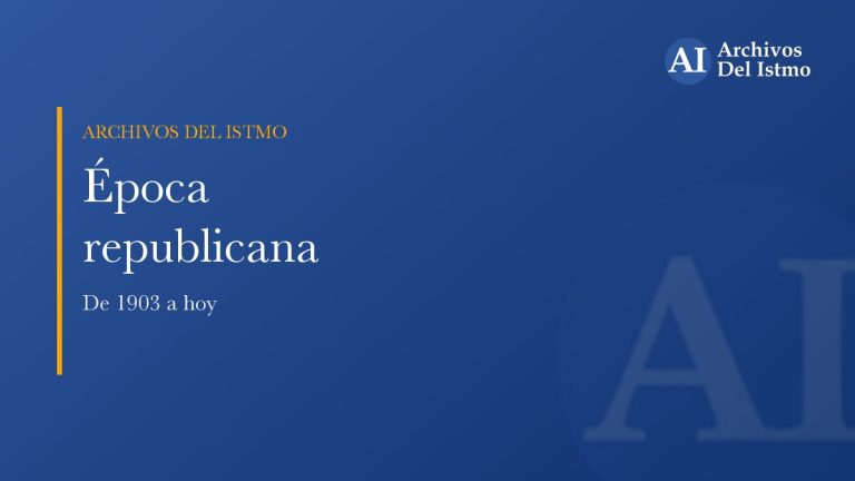 Portada de la sección republicana de Archivos del Istmo